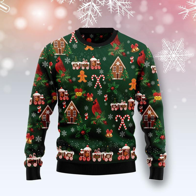 Love Cardinal Ugly Christmas Sweater Adult 3D Funny Matching for family
