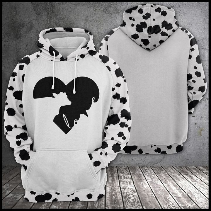 Love Cow 3D All Over Print Hoodie, Zip Hoodie
