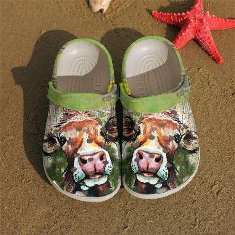 Love Cow Art Rubber clog Shoes Comfy Footwear