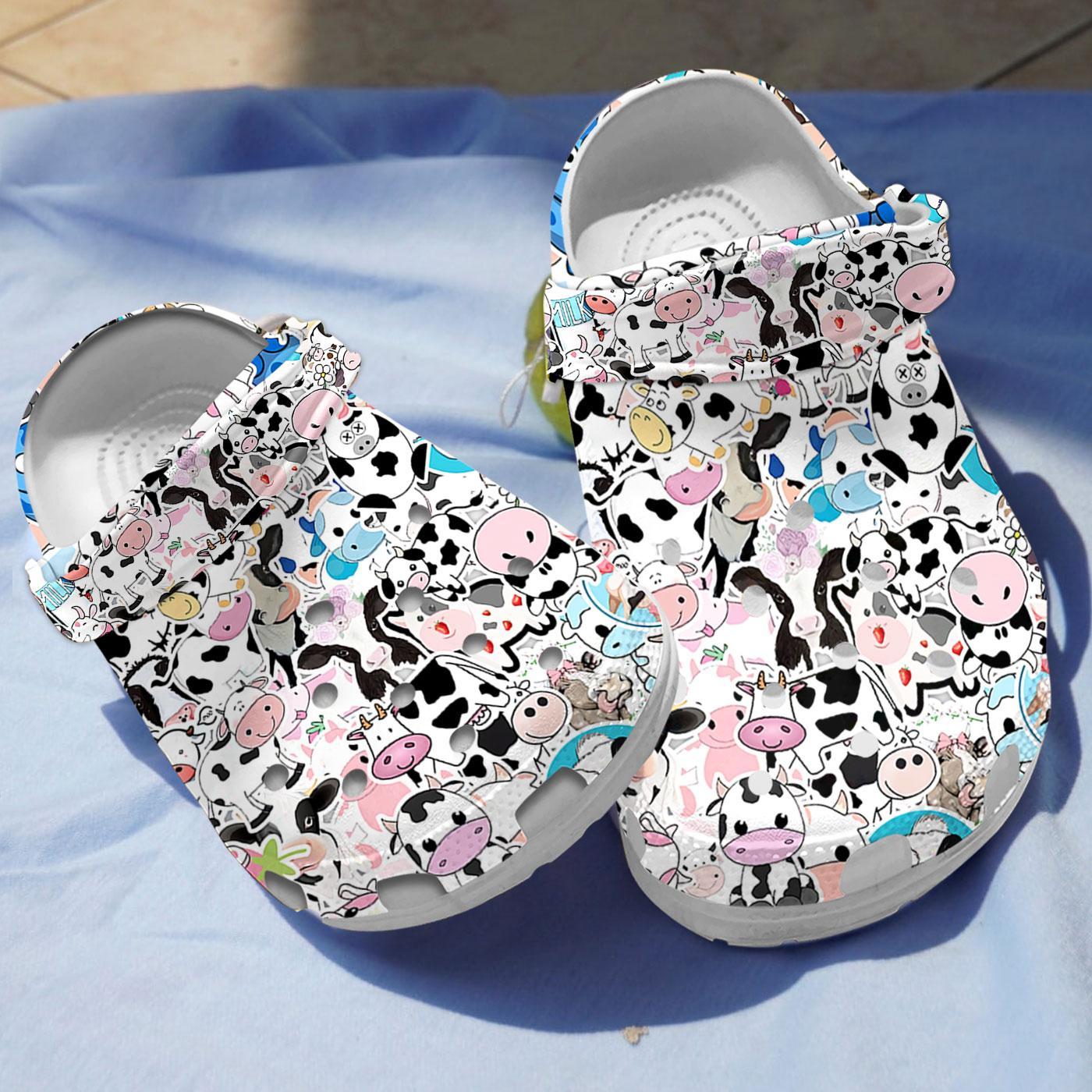 Love Cow Crocs Crocband Clogs Shoes Comfortable For Men Women and Kids