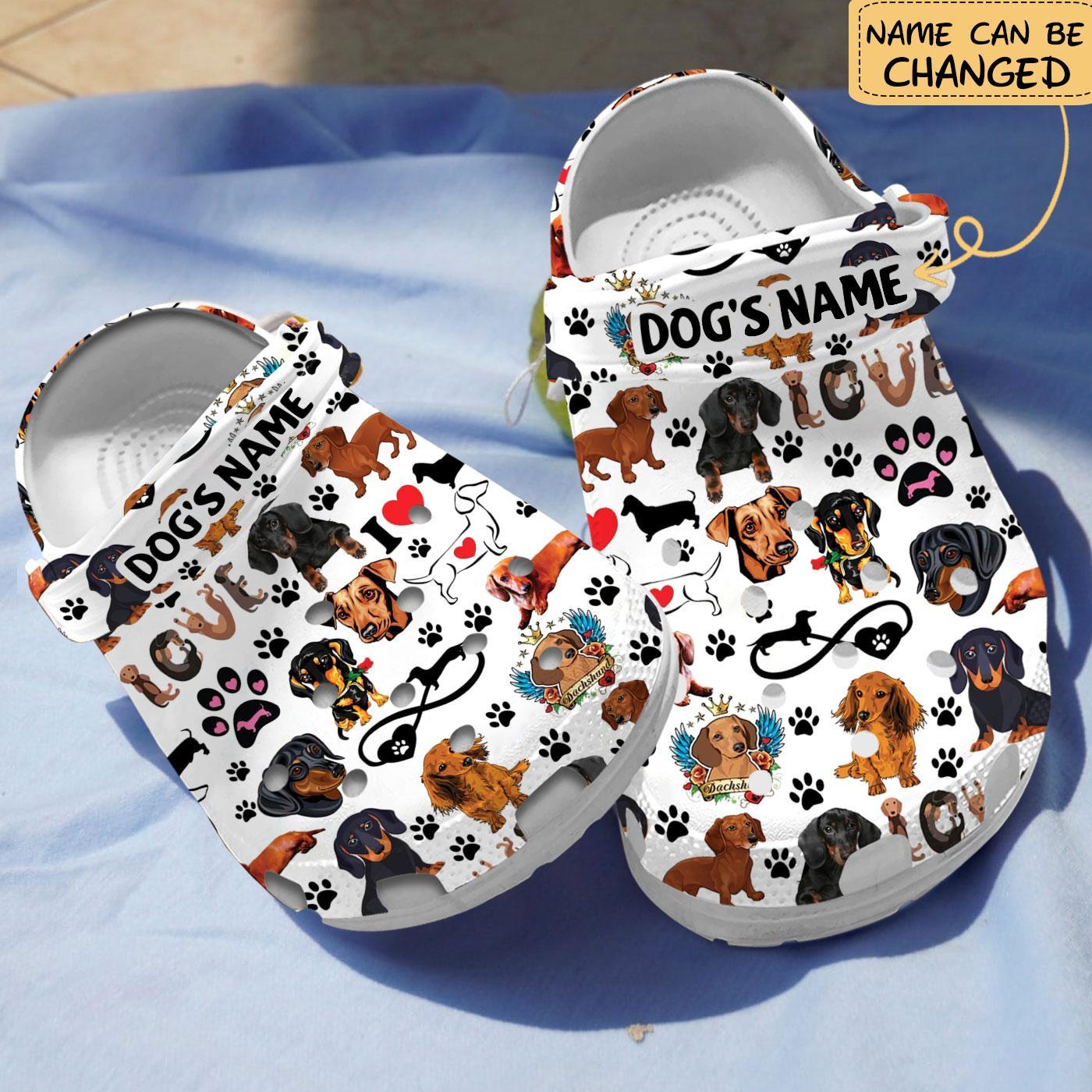 Love Dachshund Dog Crocs Crocband Clogs Shoes Comfortable For Men Women and Kids