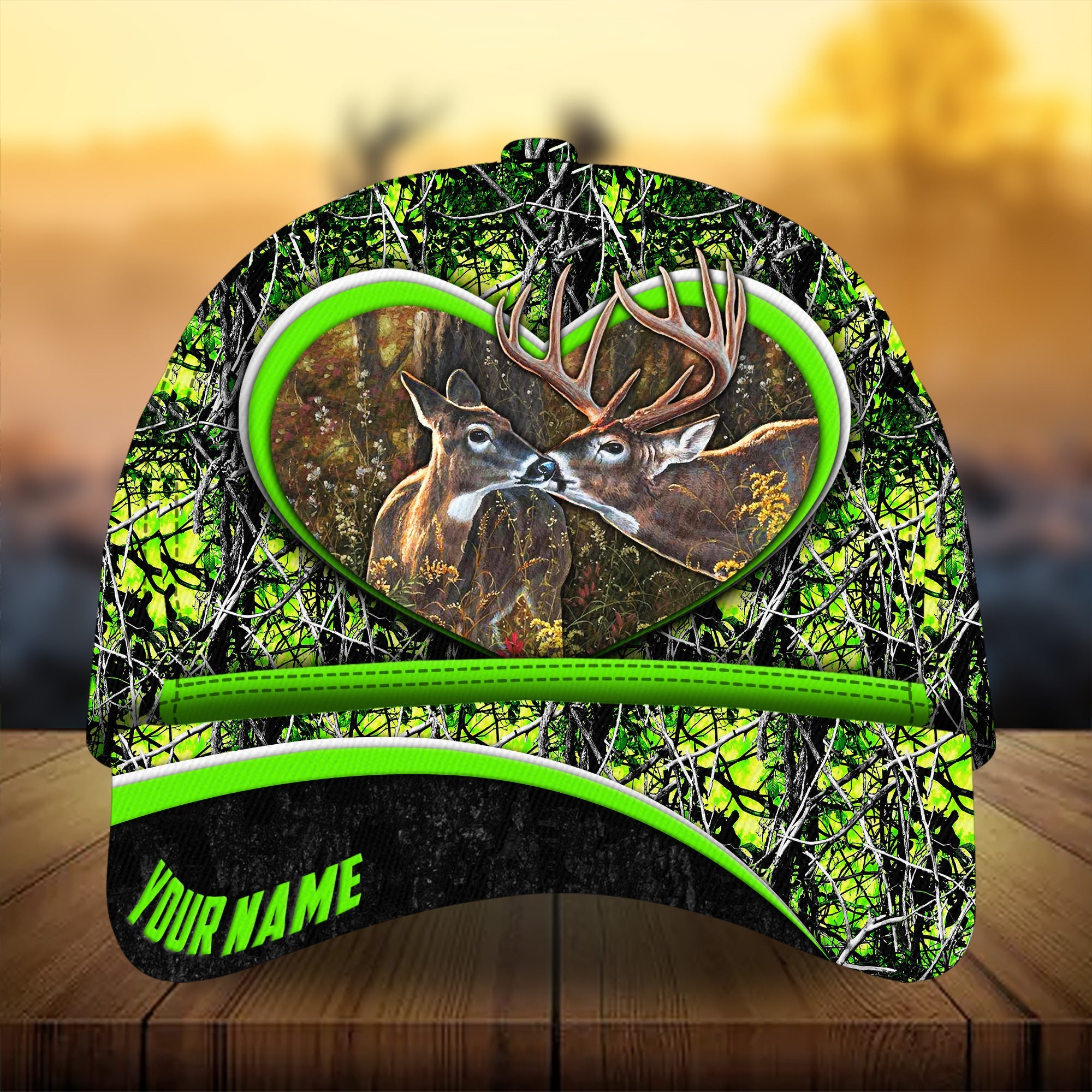 Love Deer Couple, Gift For Hunters Hunting Hats All Over Print Multicolored Personalized Trucker Hats Custom Hats Gifts For Men & Women