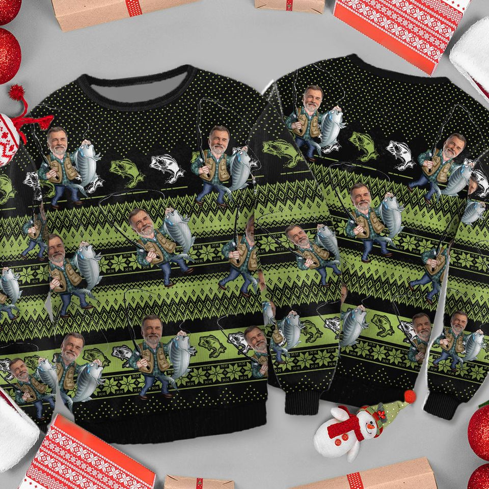 Love Fishing - Personalized Fishing Ugly Sweater