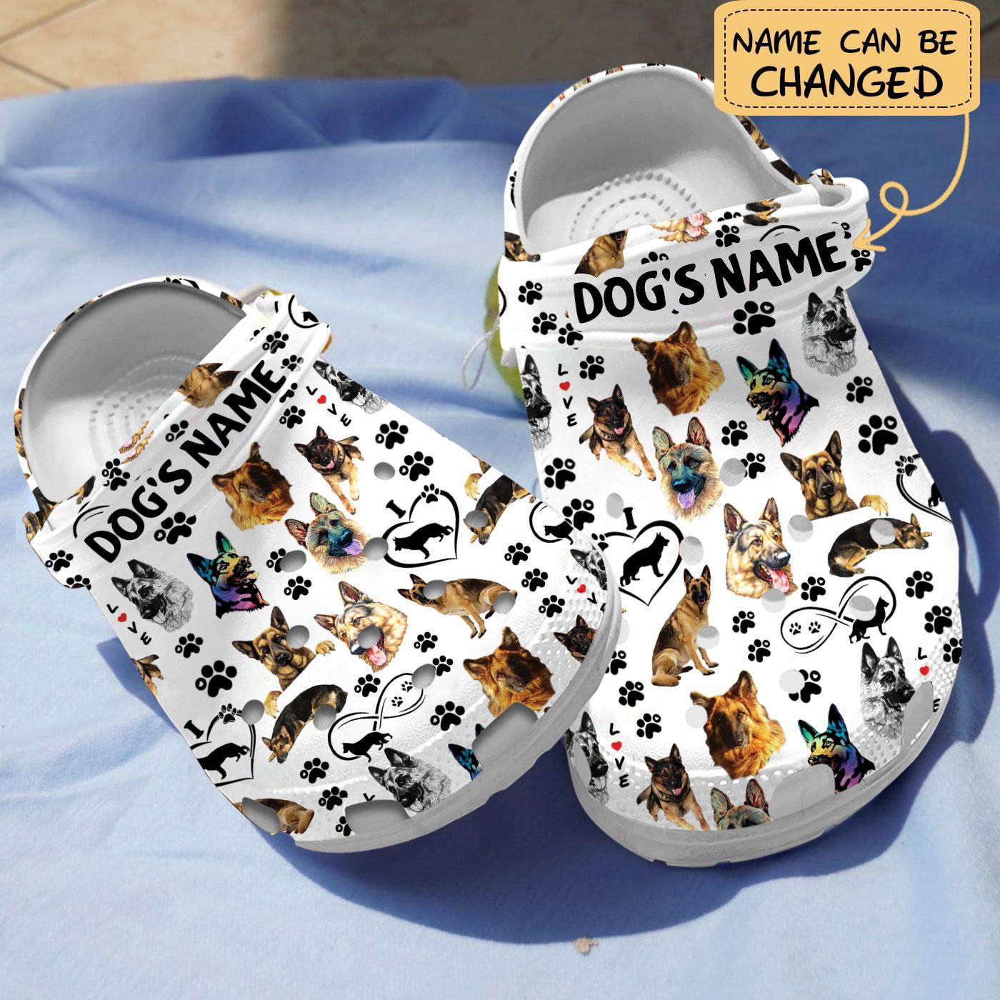 Love German Shepherd Dog Crocs Crocband Clogs Shoes Comfortable For Men Women and Kids