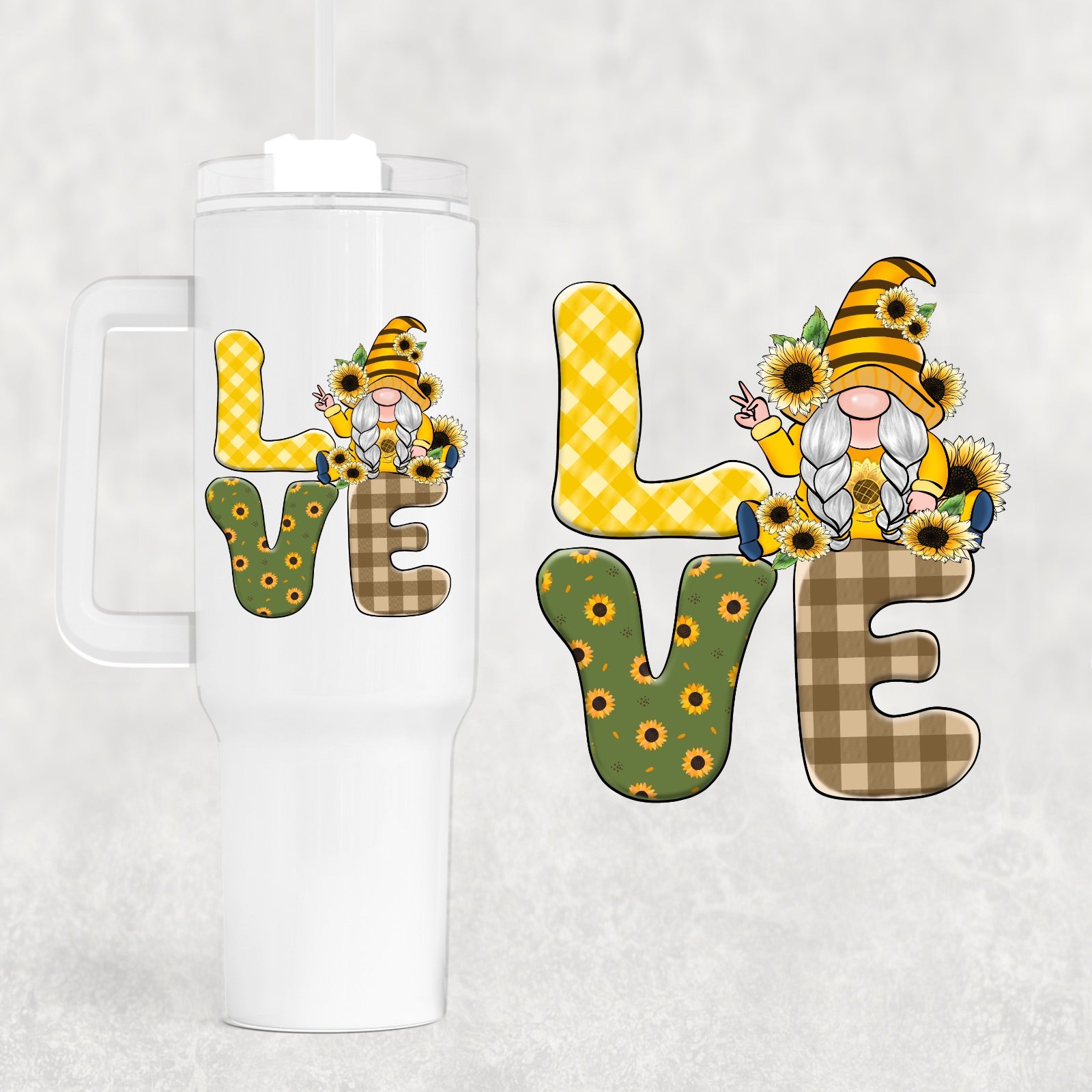 Love Gnome SunflowerCustom Stanley Cup 40 oz 30 oz Tumbler With HandleTVC2301747