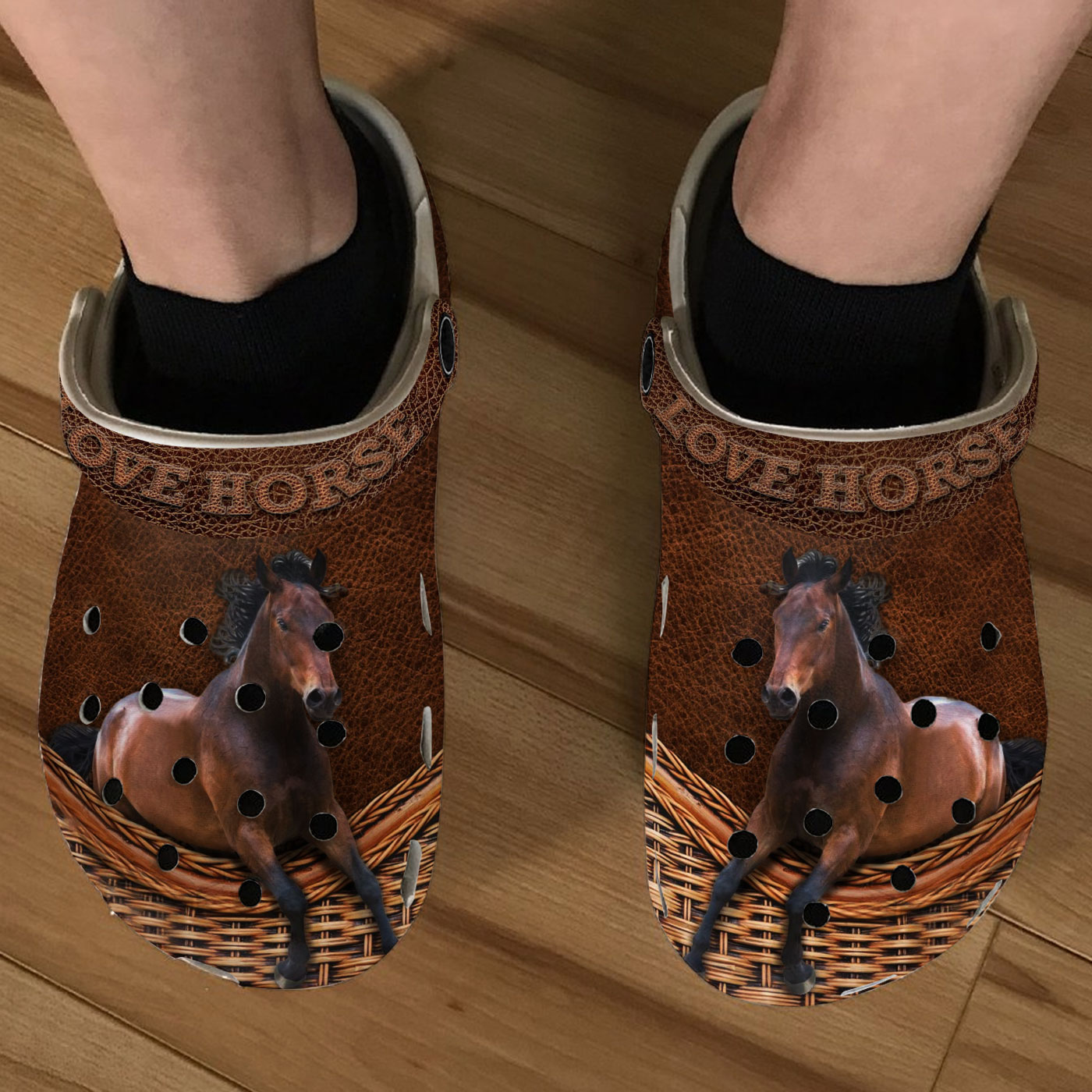 Love Horse Crocs Crocband Clogs Shoes Comfortable For Men Women and Kids