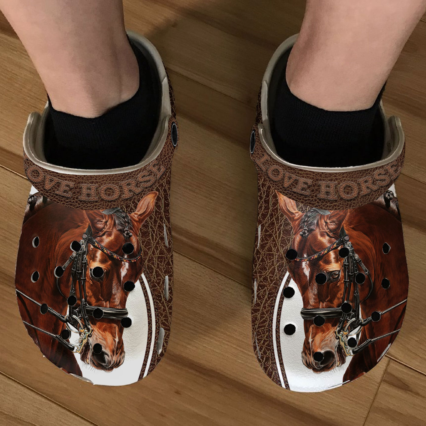 Love Horse Crocs Crocband Clogs Shoes Comfortable For Men Women and Kids