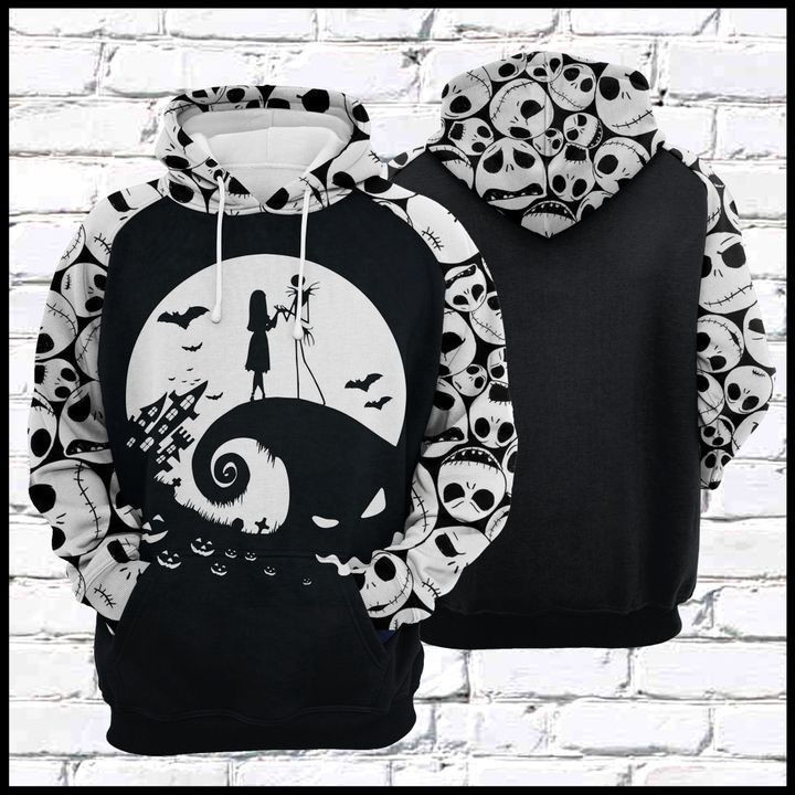 Love Jack Skellington And Sally Fishing 3D All Over Print Hoodie, Zip Hoodie