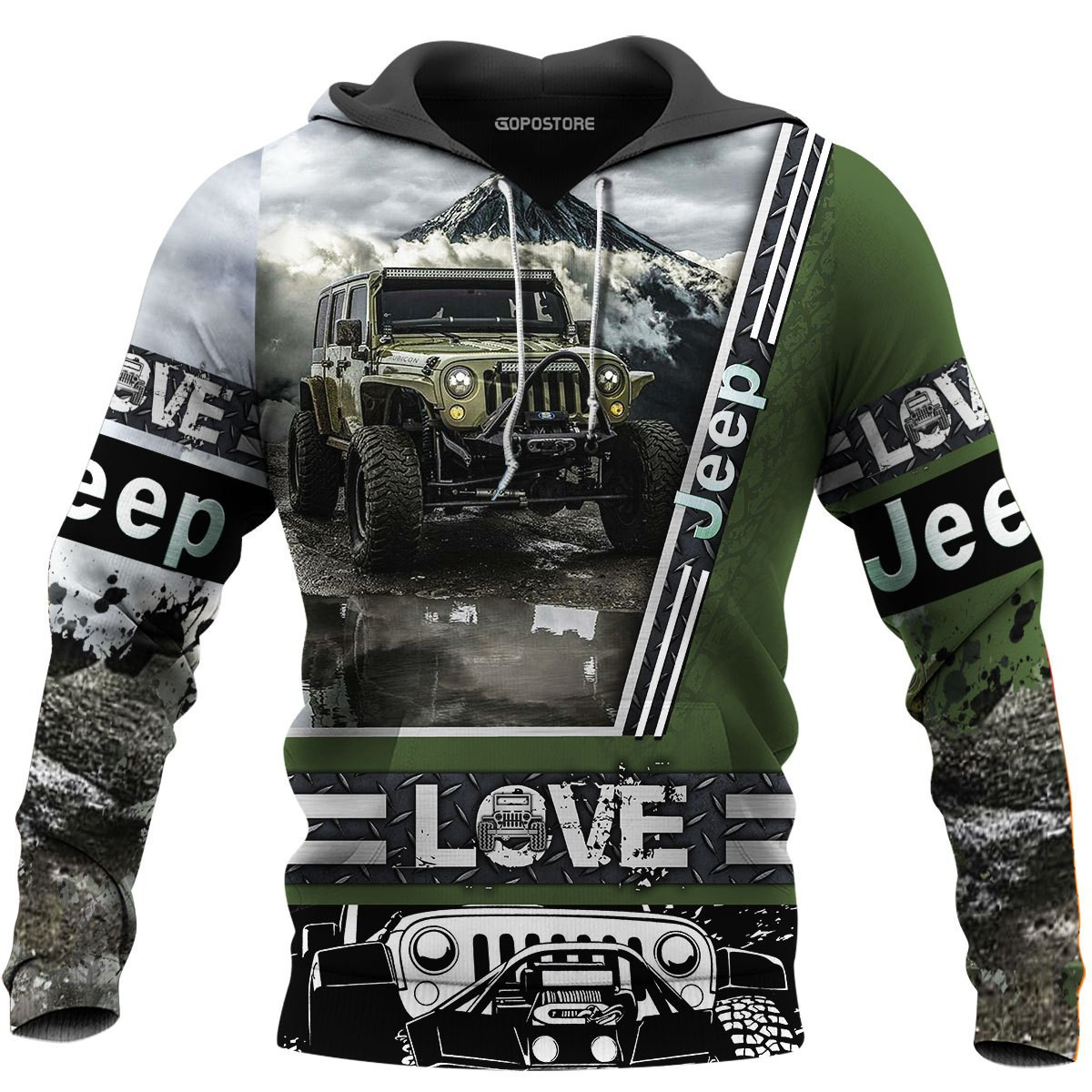 Love Jeep 3D All Over Print Hoodie, Zip Hoodie