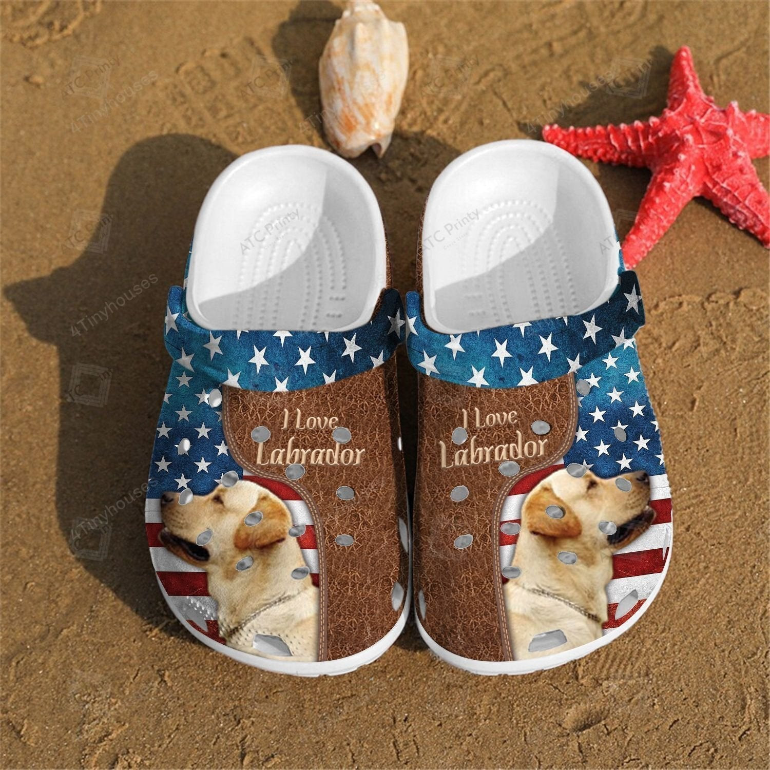 Love Labrador Usa Shoes - 4Th Of July America Flag clogs Gifts For Children