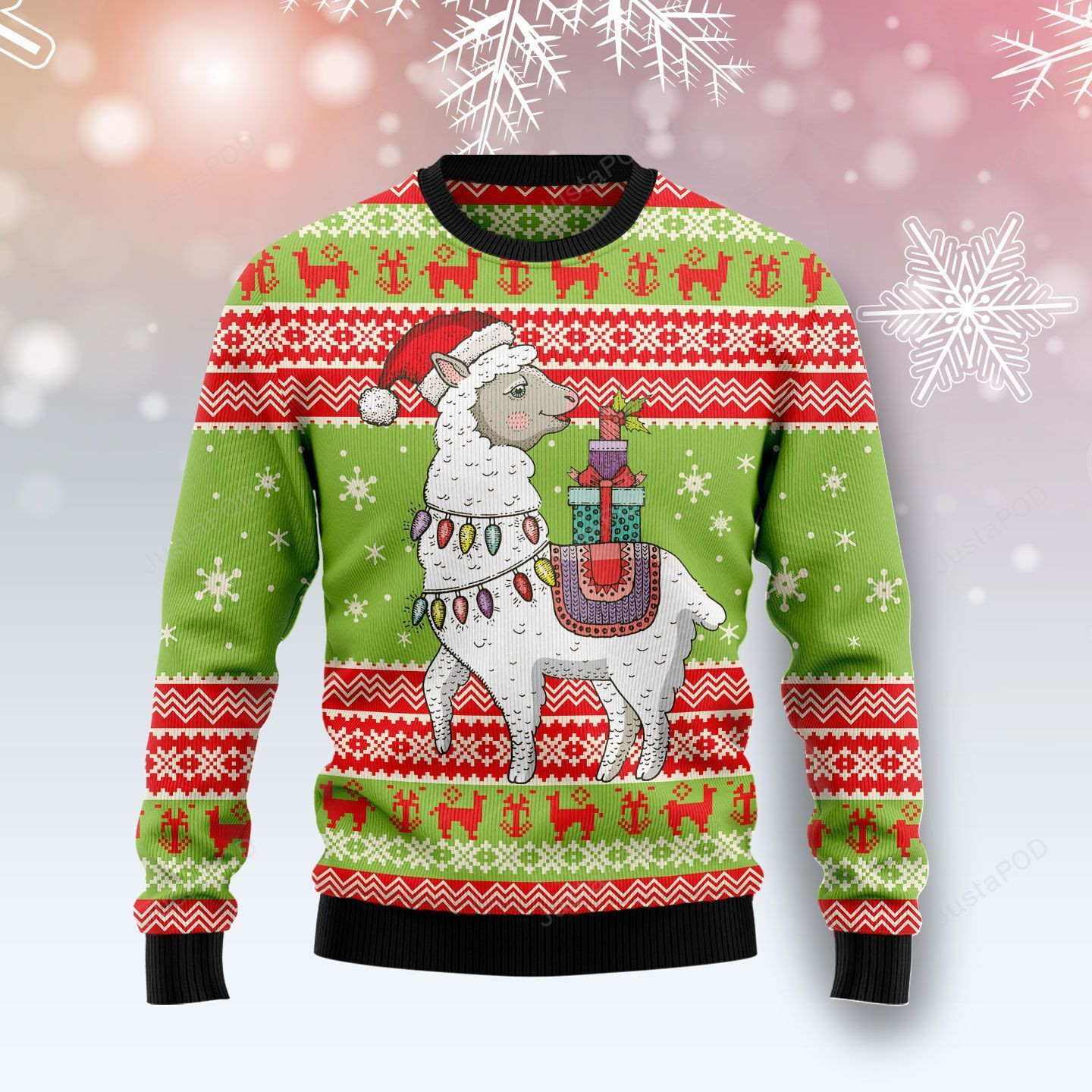 Love Llama Ugly Christmas Sweater Adult 3D Funny Matching for family
