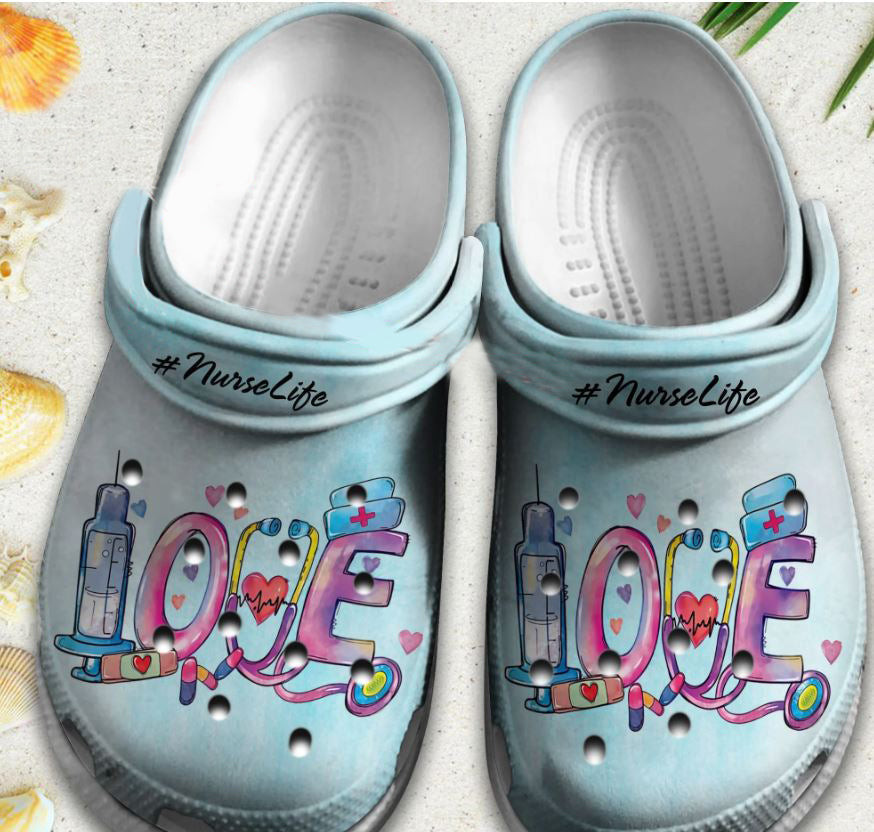 Love Nurse Life Shoes Crocbland - Custom Shoe Clog Birthday Gift For Man Woman Doctor Nurse
