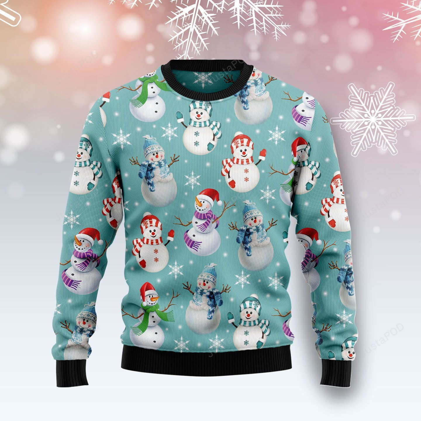 Love Snowman Ugly Christmas Sweater Adult 3D Funny Matching for family