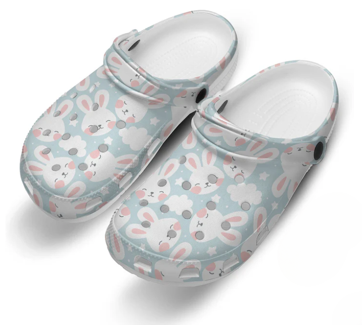 Lovely Bunny Crocs Crocband Clogs Shoes Comfortable For Men Women and Kids