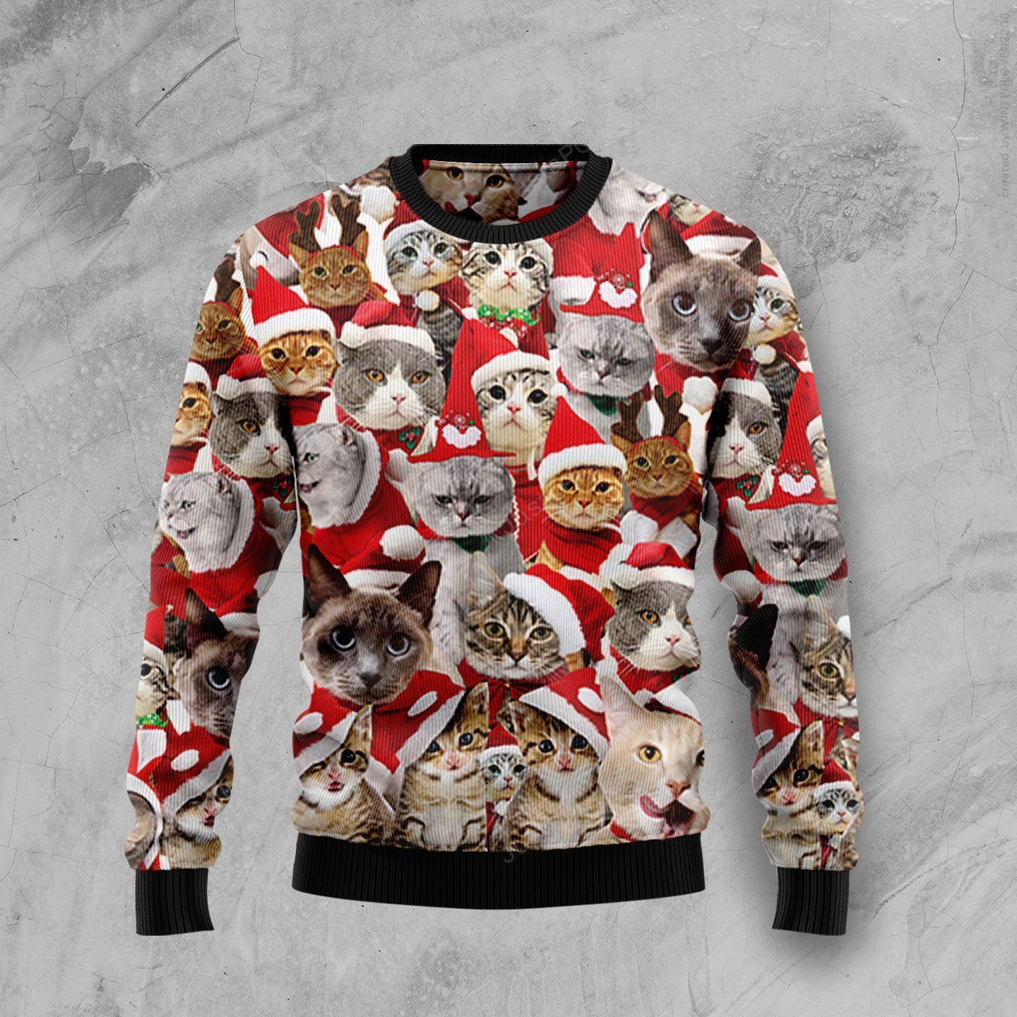 Lovely Cats Ugly Christmas Sweater Adult 3D Funny Matching for family