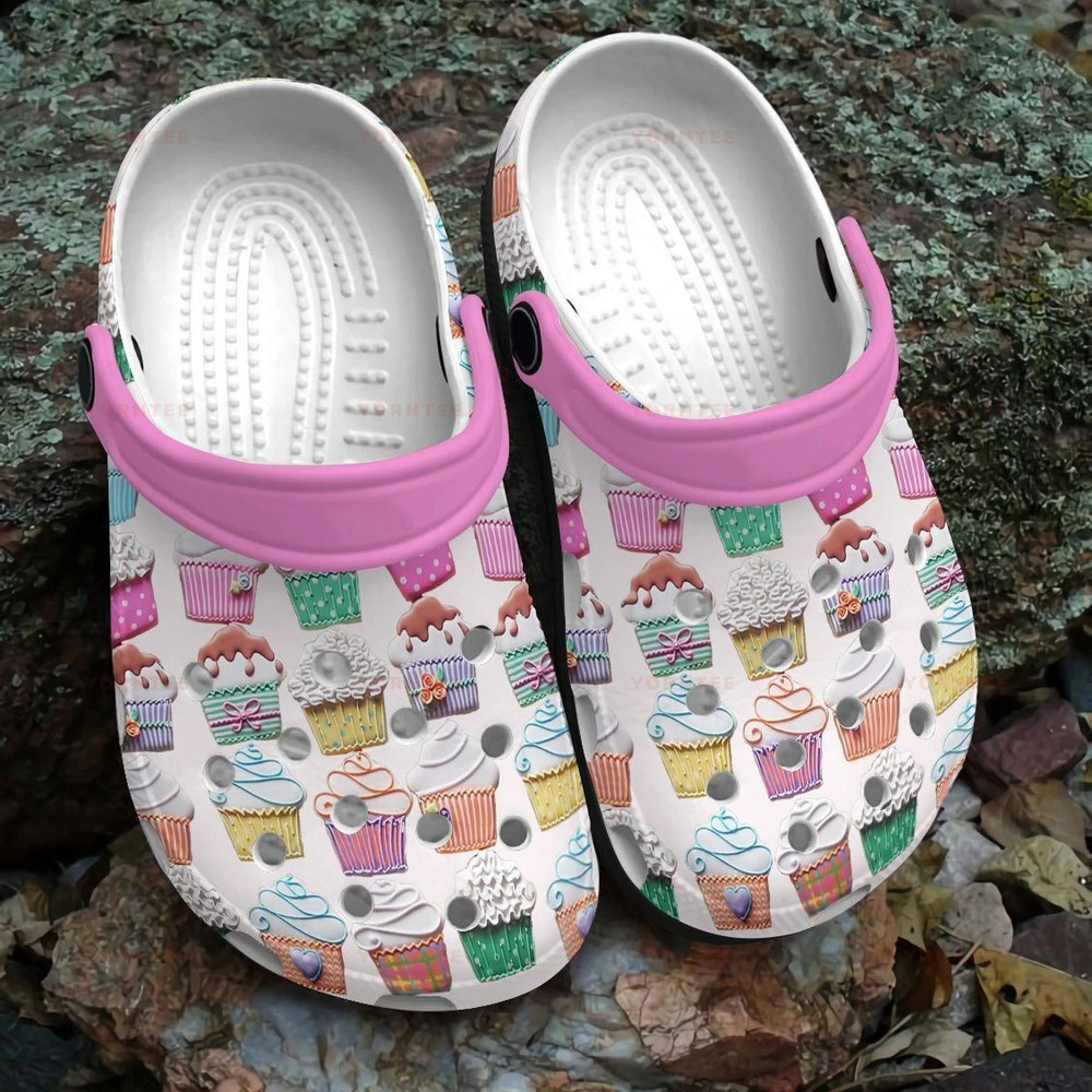 Lovely Cupcake Colorfull Gift For Lover Rubber clog Shoes Comfy Footwear