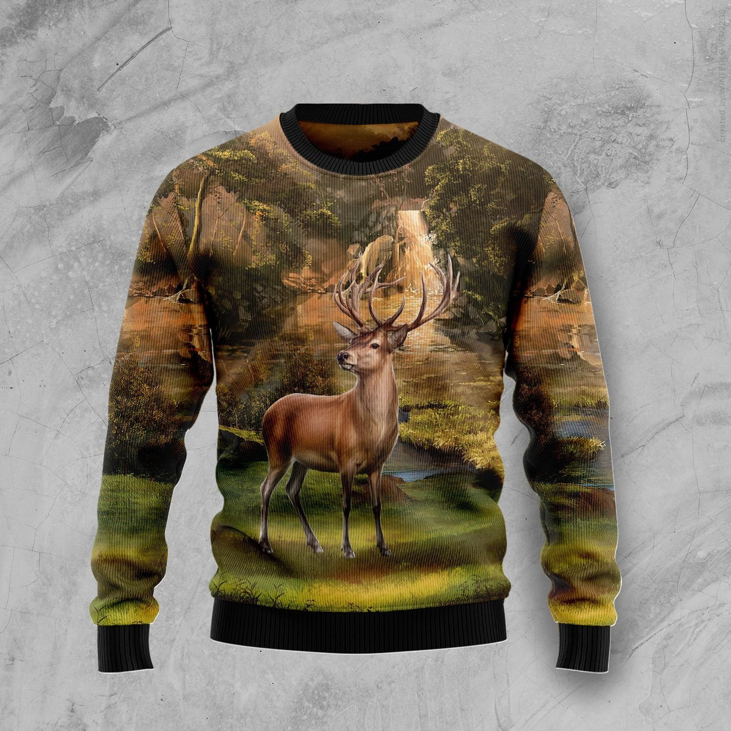 Lovely Deer Ugly Christmas Sweater Adult 3D Funny Matching for family