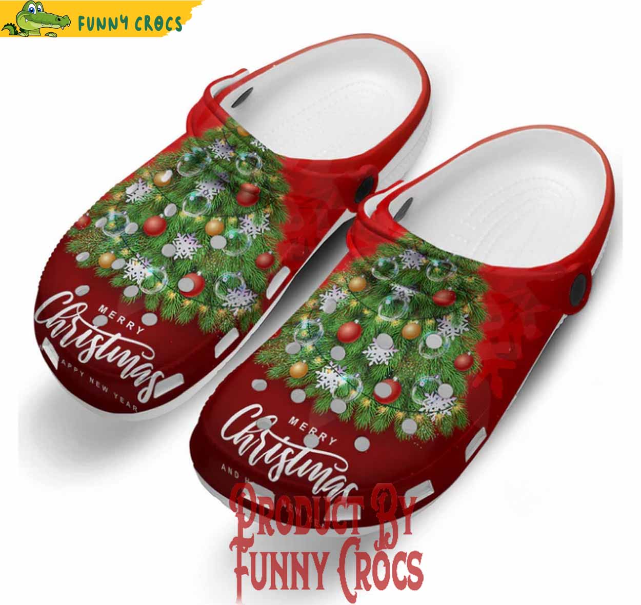Lovely Red Christmas Tree Crocs Crocband Clogs Shoes Comfortable For Men Women and Kids