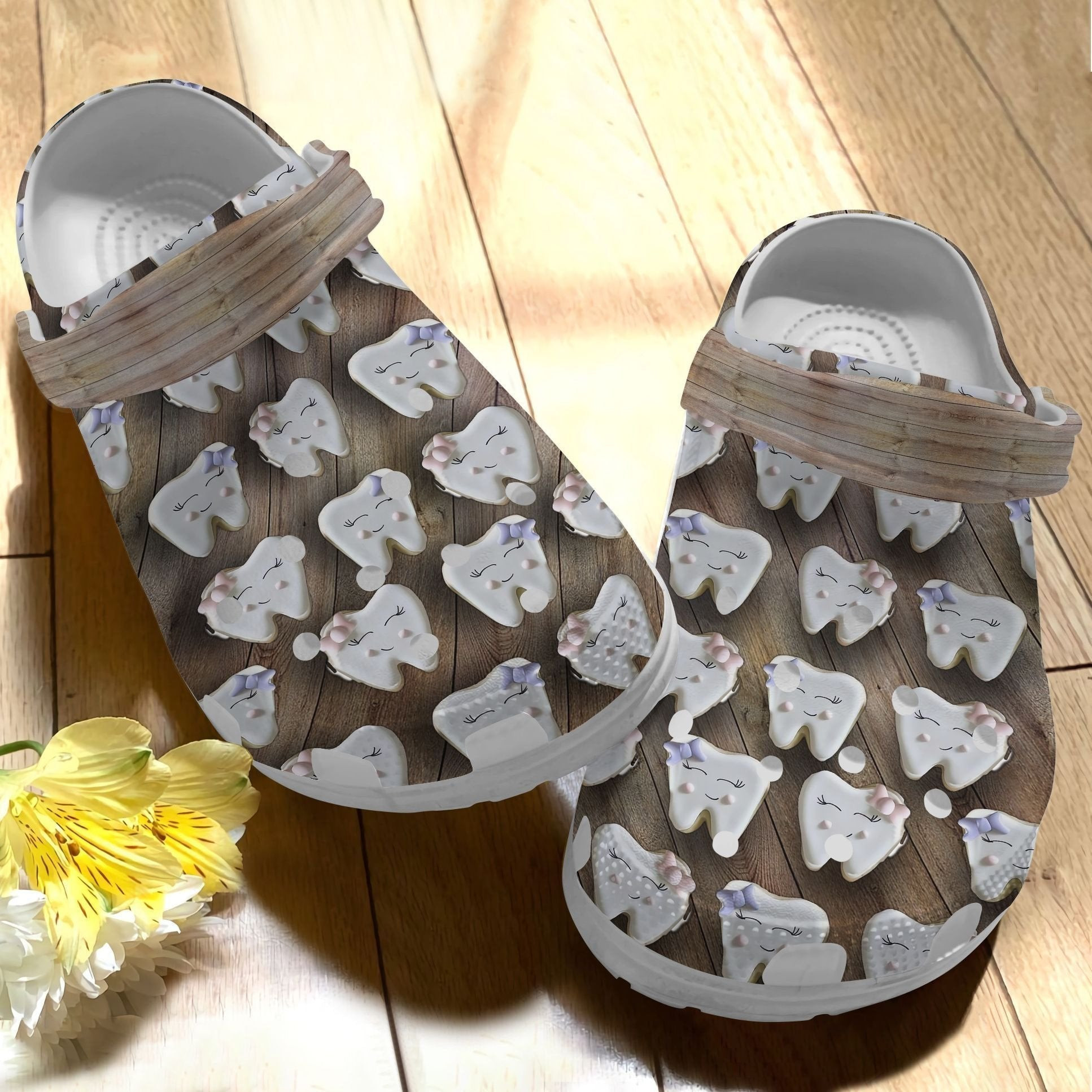 Lovely Teeth Shoes - Love A Dentist Clogs Gift For Girl Women