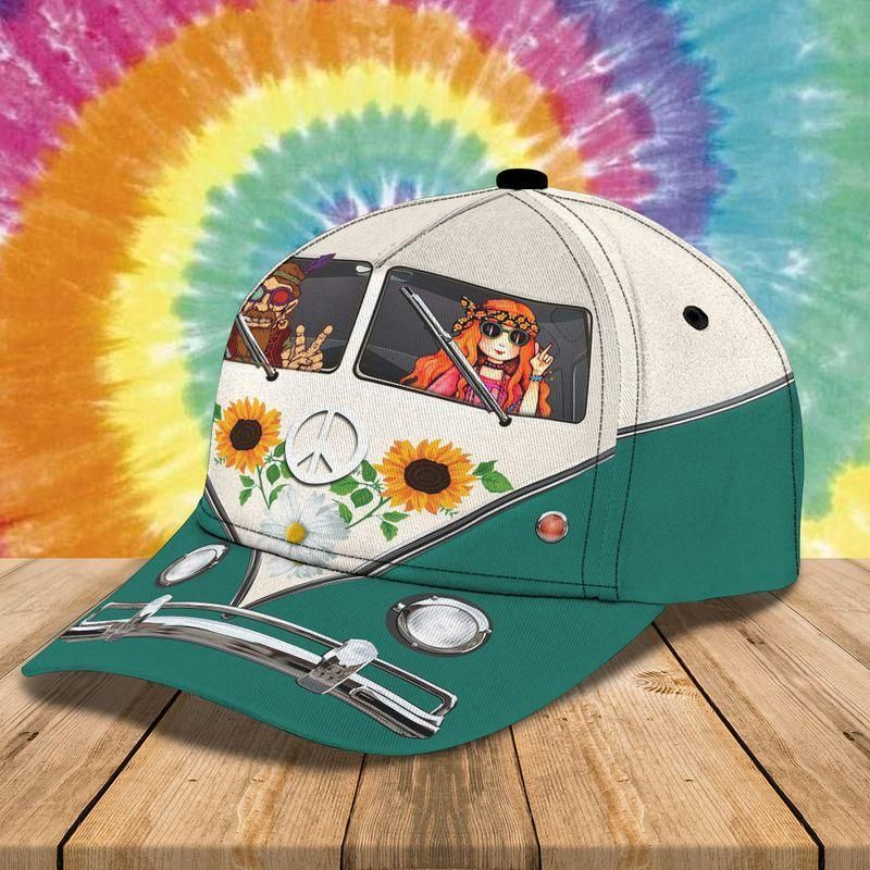 Lovely Travel Car Hippie Designs Classic Cap Baseball Cap Trucker Hats Custom Hats Gifts For Men & Women