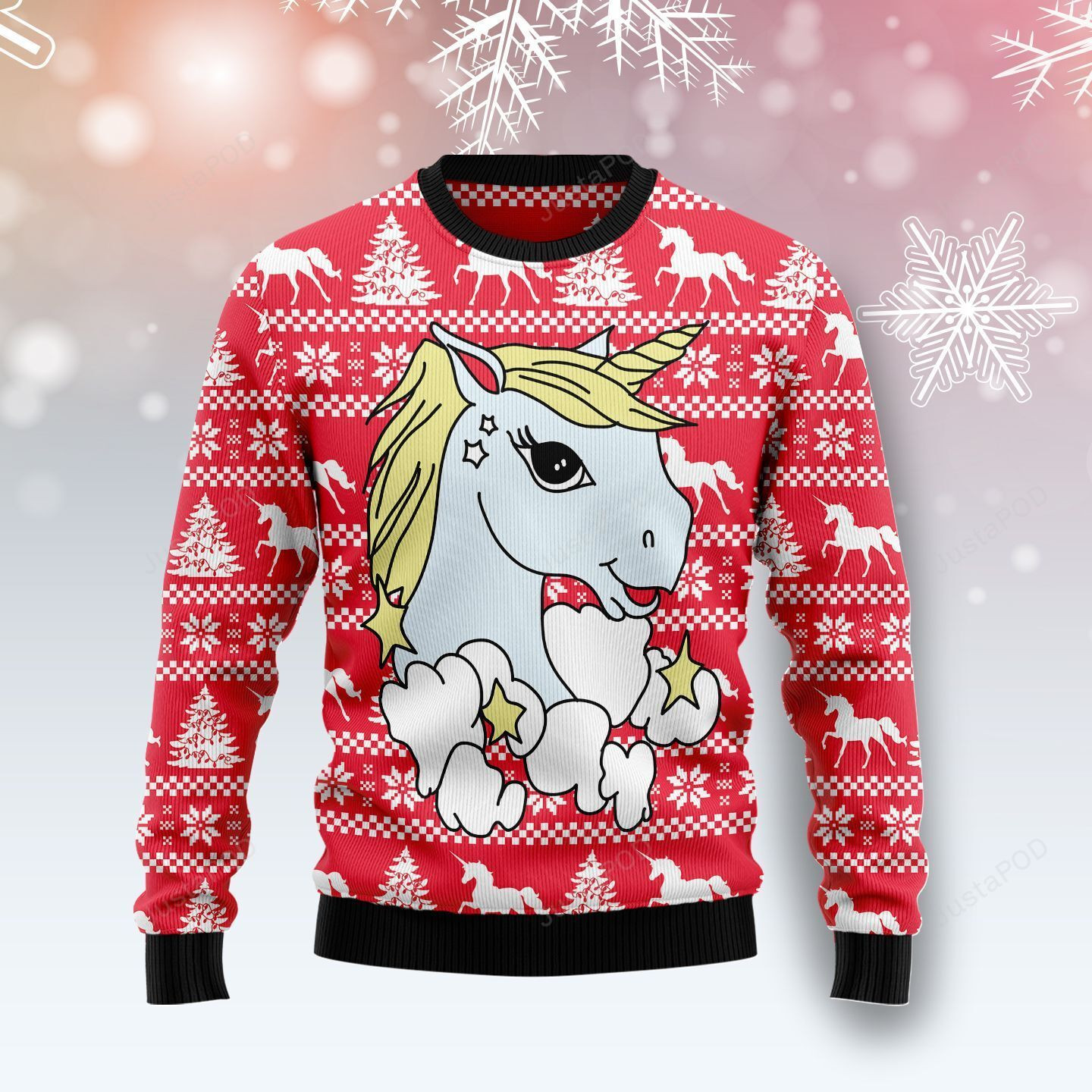 Lovely Unicorn Ugly Christmas Sweater Adult 3D Funny Matching for family