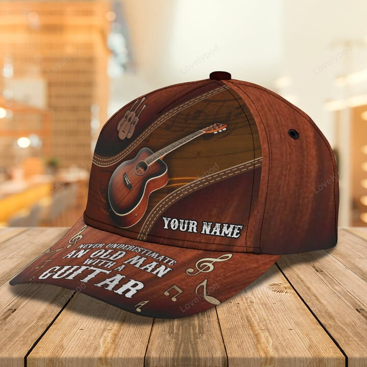 Lovelypod - Personalized Name Guitar Classic Cap, Guitar hat for men and women Trucker Hats Custom Hats Gifts For Men & Women