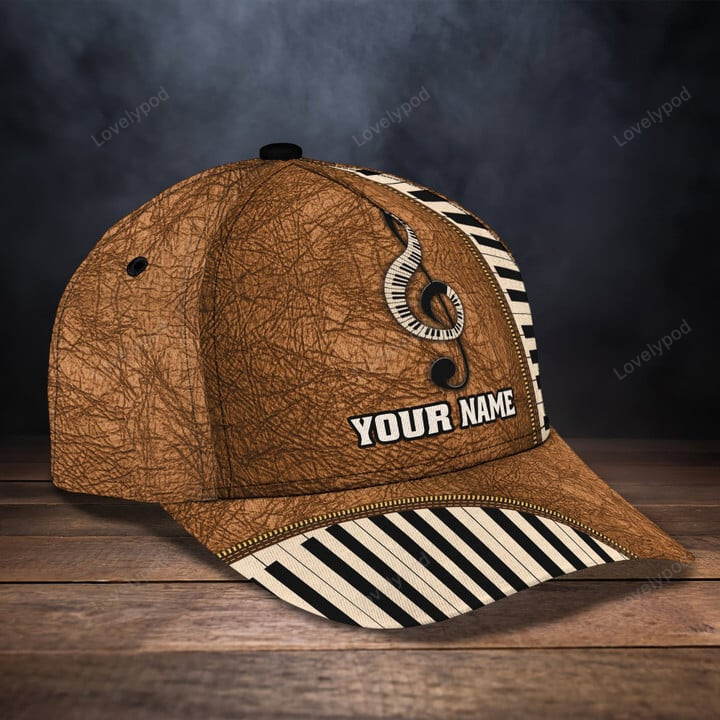 Lovelypod Personalized name Piano Classic Cap for men and women, Piano hat, Gift for Piano lover Trucker Hats Custom Hats Gifts For Men & Women