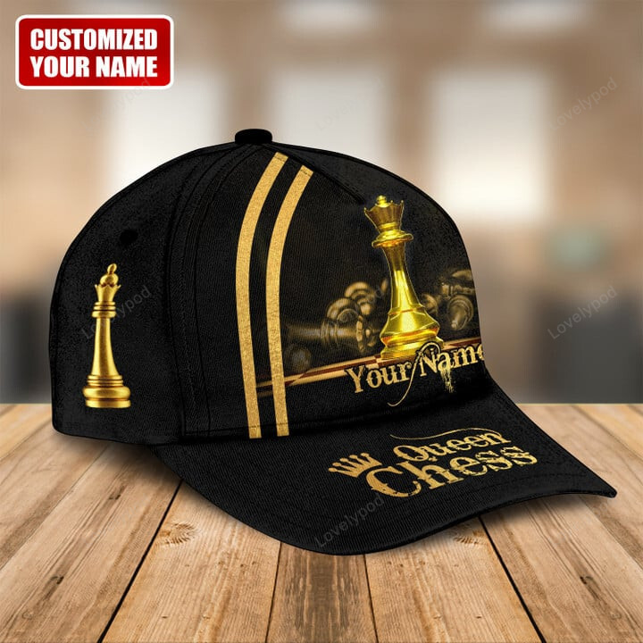 Lovelypod Personalized name Queen Chess Classic Cap for men and women Trucker Hats Custom Hats Gifts For Men & Women