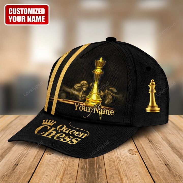 Lovelypod Personalized name Queen Chess Classic Cap for men and women Trucker Hats Custom Hats Gifts For Men & Women