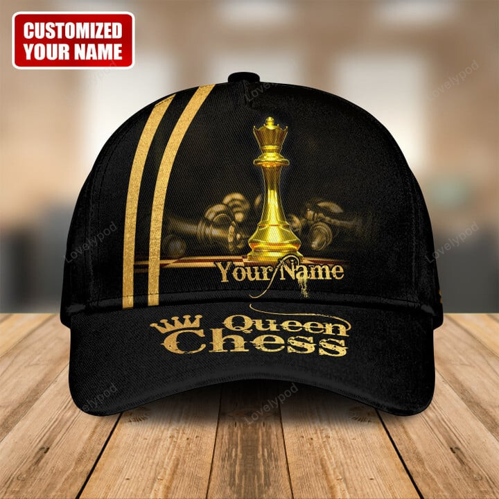 Lovelypod Personalized name Queen Chess Classic Cap for men and women Trucker Hats Custom Hats Gifts For Men & Women