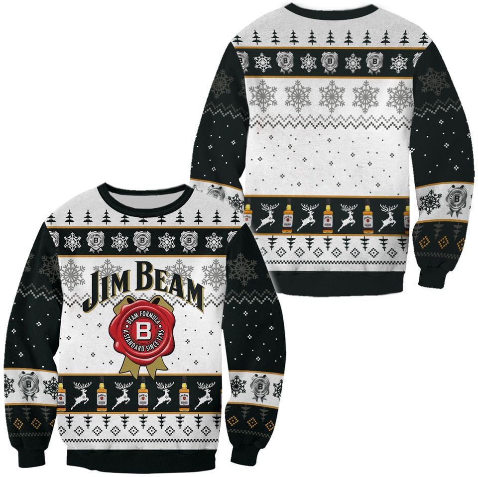 Lover Jim Beam Ugly Christmas 3D Sweater