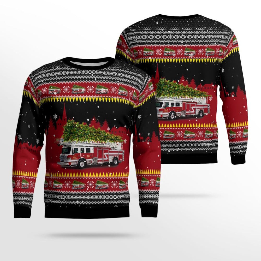Loves Park Fire Department Loves Park Illinois Christmas AOP Ugly Sweater Christmas Unisex Sweaters Gift For Christmas