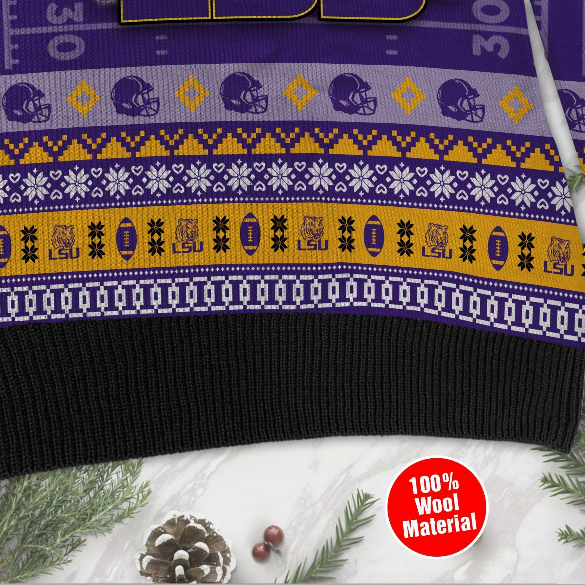 Lsu Tigers Custom Name & Number Personalized Ugly Christmas Sweater Adult 3D Funny Matching for family - Image 4