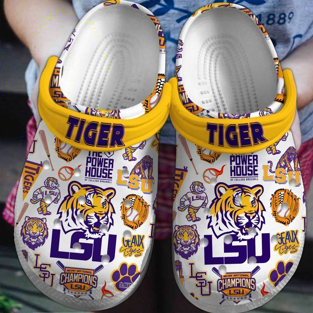 LSU Tigers football NCAA Premium Crocs Crocband Clogs Shoes Comfortable For Men Women and Kids