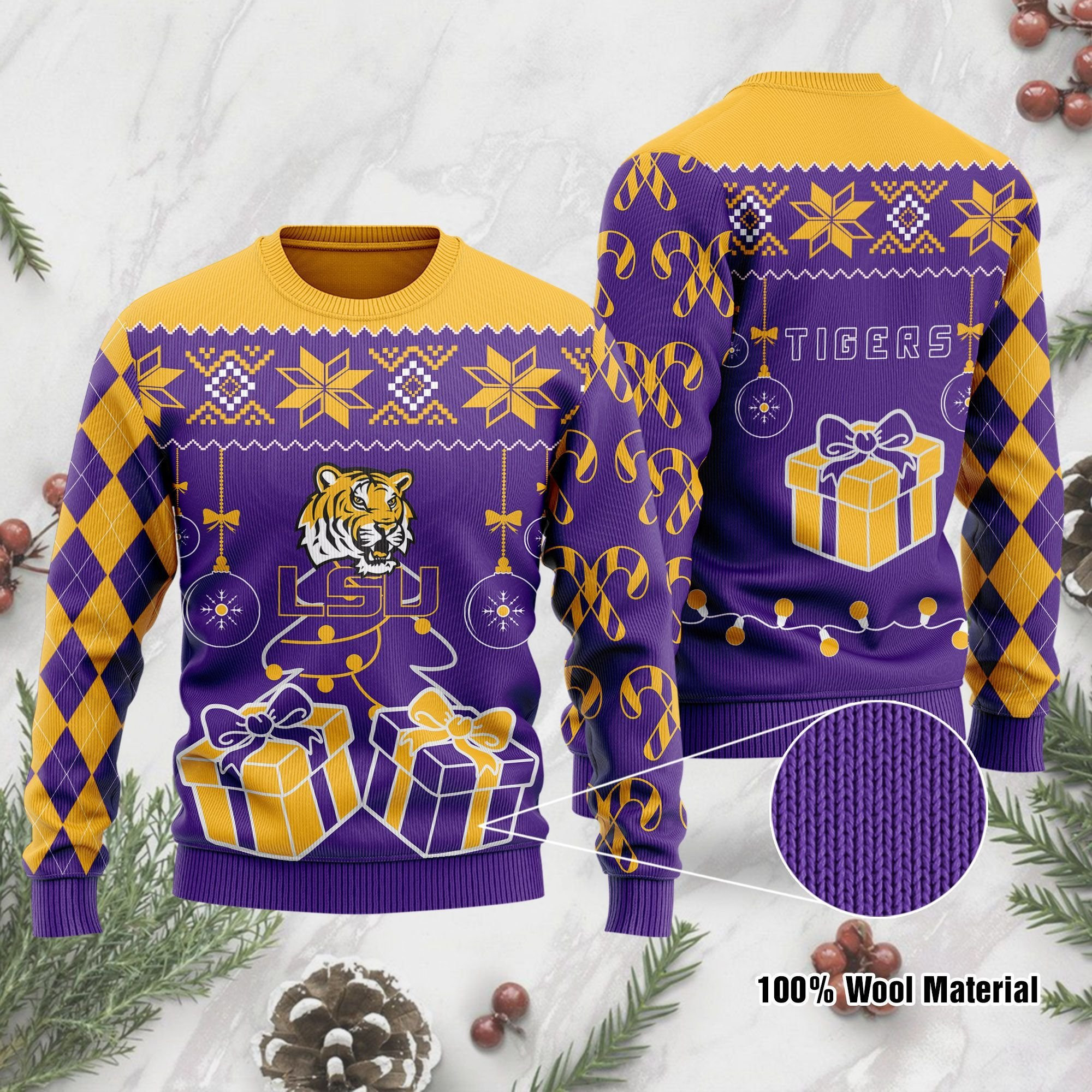 Lsu Tigers Funny Ugly Christmas Sweater Adult 3D Funny Matching for family