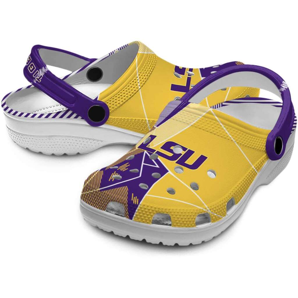 LSU Tigers Geometric Background ClogTVC180112 - Image 3