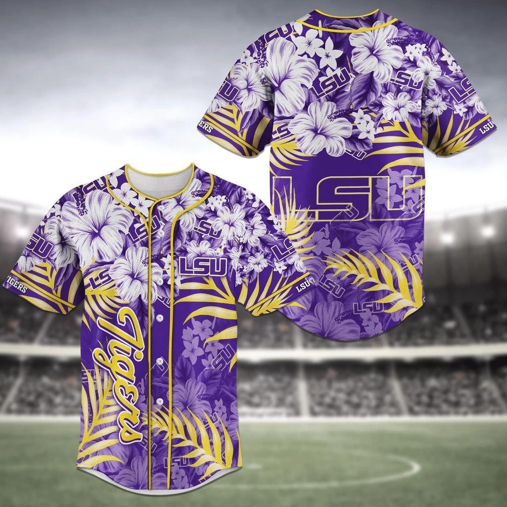 Lsu Tigers Ncaa Baseball Jersey Shirt Flower