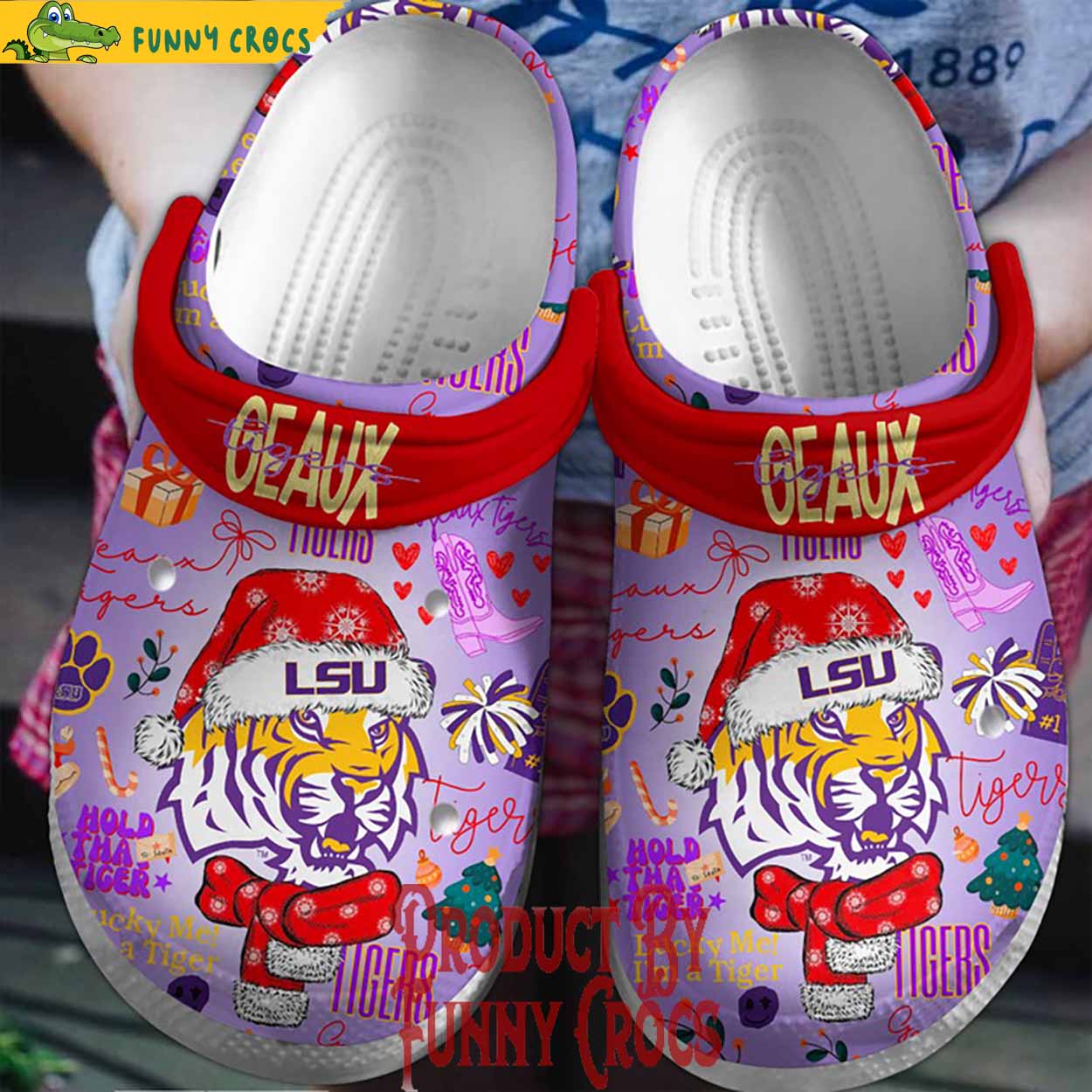 Lsu Tigers NCAA Sport Christmas Crocs Crocband Clogs Shoes Comfortable For Men Women and Kids