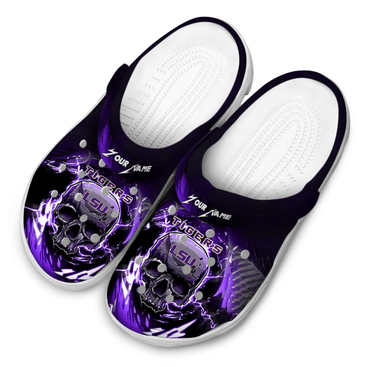 LSU Tigers NCAA Sport Crocs Crocband Clogs Shoes Comfortable For Men Women and Kids - Image 4