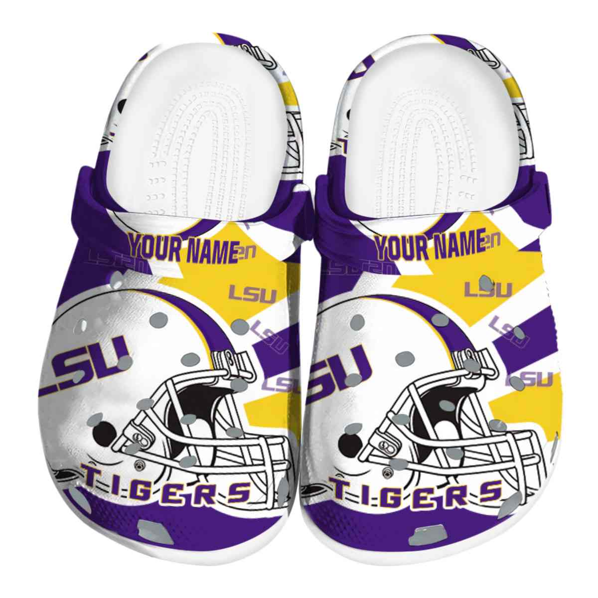 LSU Tigers NCAA Sport Crocs Crocband Clogs Shoes Comfortable For Men Women and Kids