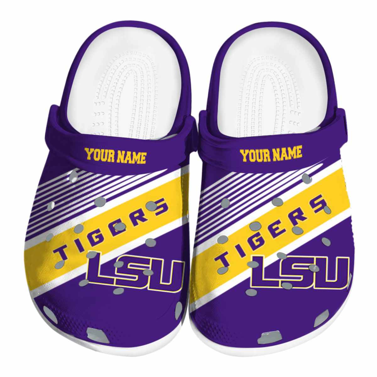 LSU Tigers NCAA Sport Crocs Crocband Clogs Shoes Comfortable For Men Women and Kids