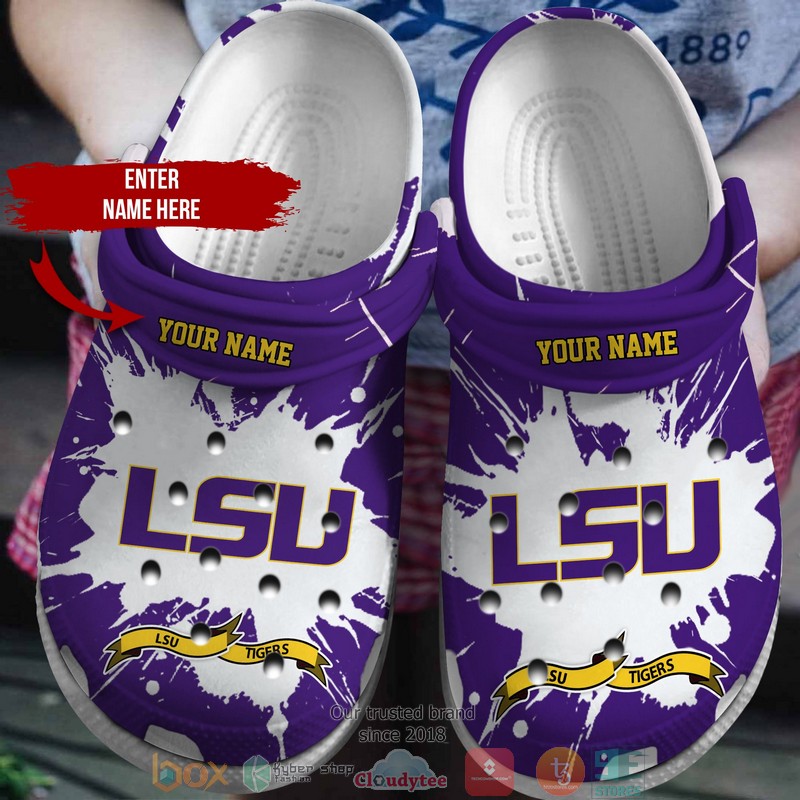 LSU Tigers NCAA Sport Crocs Crocband Clogs Shoes Comfortable For Men Women and Kids