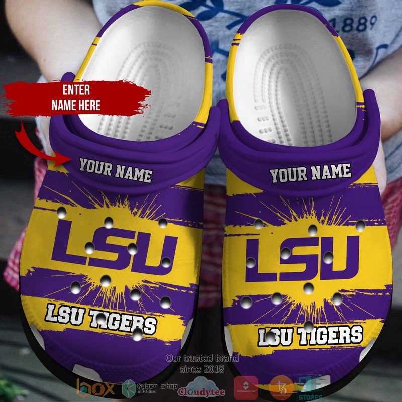 LSU Tigers NCAA Sport Crocs Crocband Clogs Shoes Comfortable For Men Women and Kids