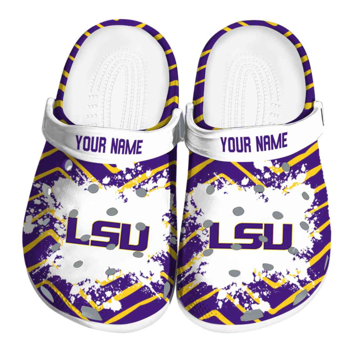 LSU Tigers NCAA Sport Crocs Crocband Clogs Shoes Comfortable For Men Women and Kids