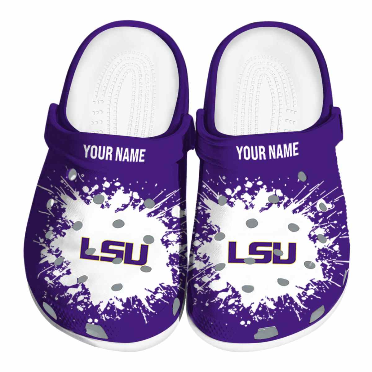 LSU Tigers NCAA Sport Crocs Crocband Clogs Shoes Comfortable For Men Women and Kids