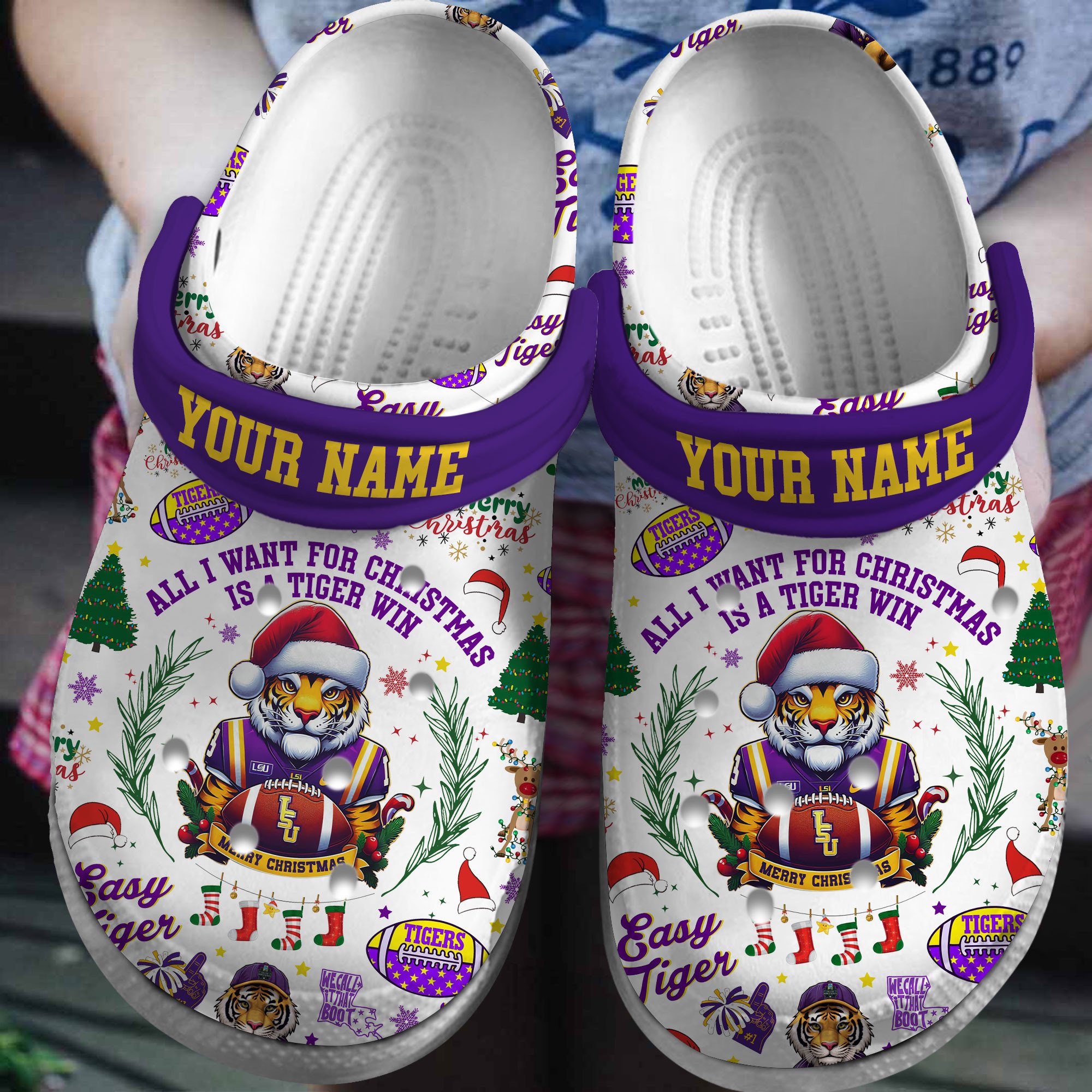LSU Tigers NCAA Sport Crocs Crocband Clogs Shoes Comfortable For Men Women and Kids
