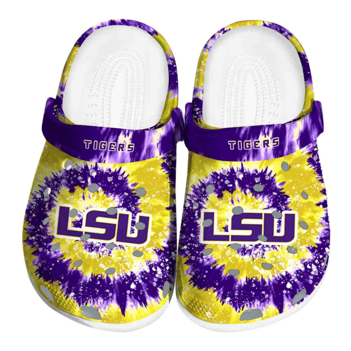 LSU Tigers NCAA Sport Crocs Crocband Clogs Shoes Comfortable For Men Women and Kids