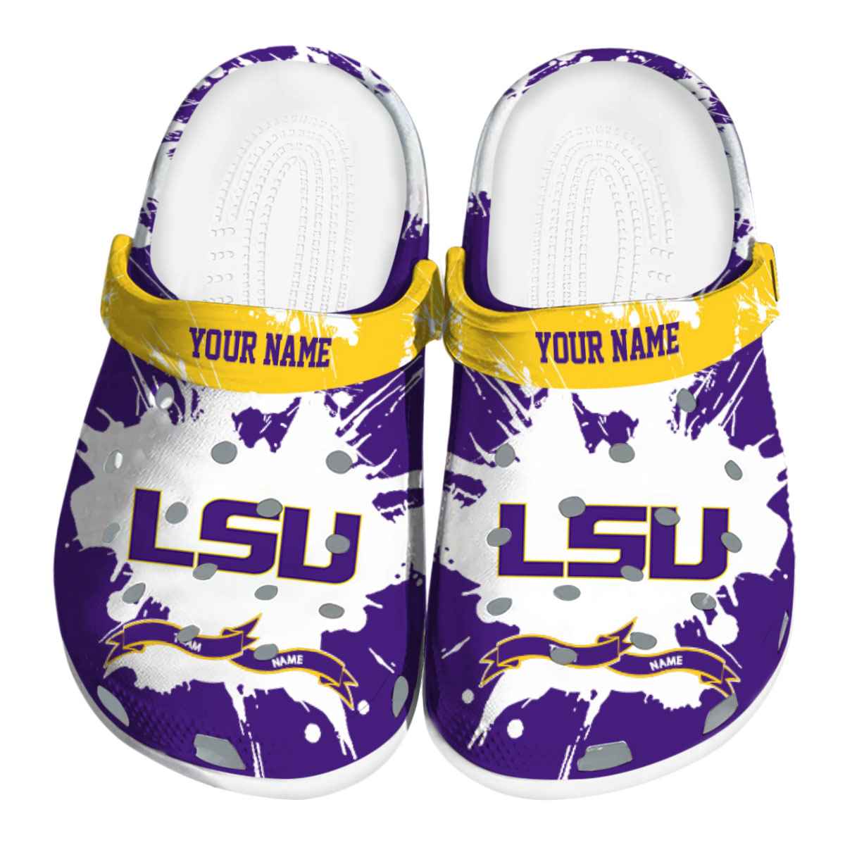 LSU Tigers NCAA Sport Crocs Crocband Clogs Shoes Comfortable For Men Women and Kids