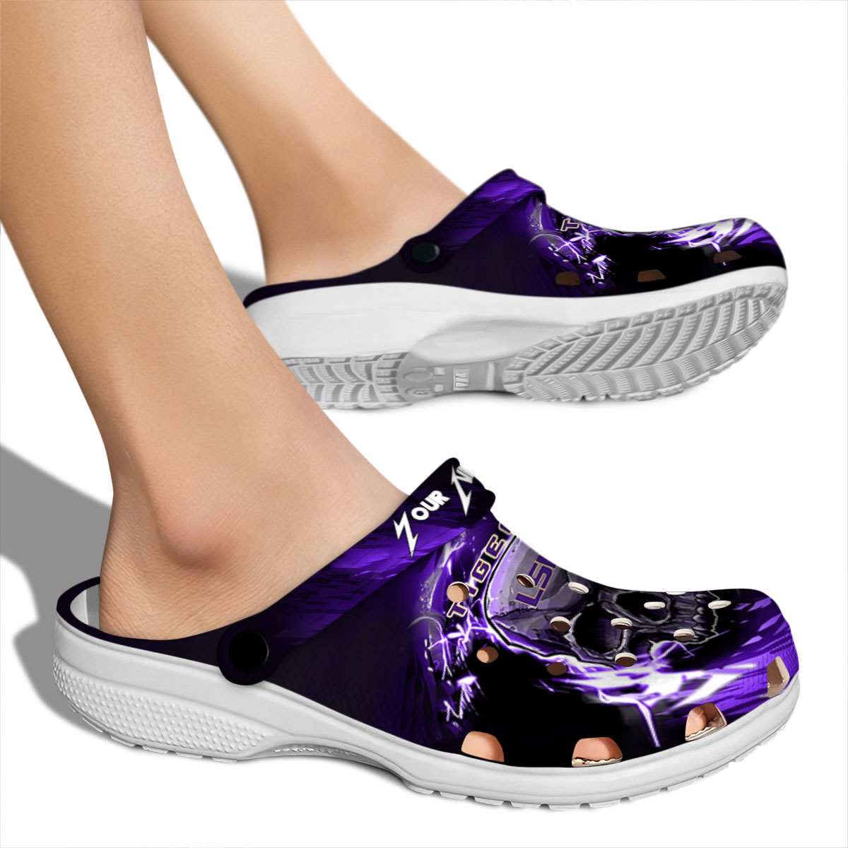 LSU Tigers NCAA Sport Crocs Crocband Clogs Shoes Comfortable For Men Women and Kids - Image 2