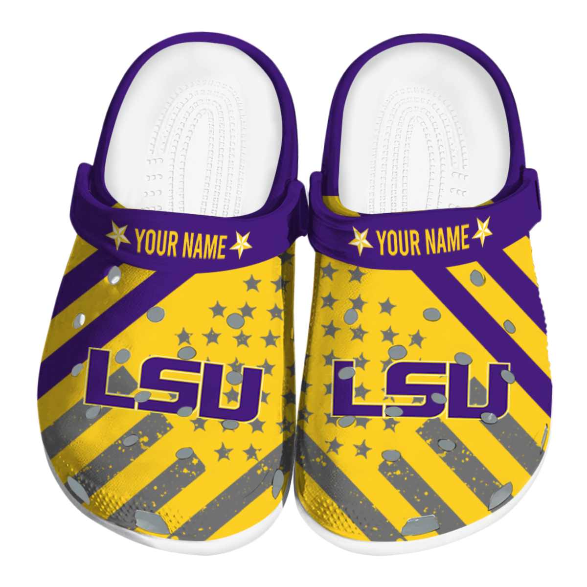 LSU Tigers NCAA Sport Crocs Crocband Clogs Shoes Comfortable For Men Women and Kids